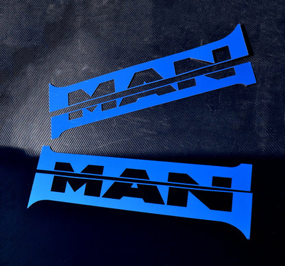 Син комплект лайсни за средна колонка на врата тип „меч“ – подходящ за Scania, неръждаема стомана, 4 части