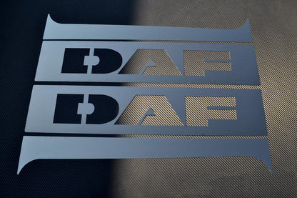 Jeu d’enjoliveurs de montants de porte noirs avec logo adapté pour DAF – inox, 4 pièces