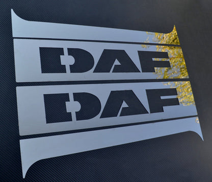 Jeu d’enjoliveurs de montants de porte noirs avec logo adapté pour DAF – inox, 4 pièces