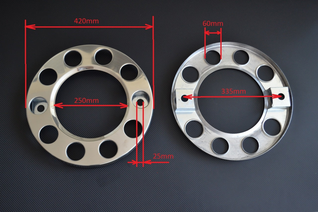 Πλήρες ανοξείδωτο κάλυμμα ζάντας φορτηγού – για ζάντες 22.5", κατάλληλο για IVECO