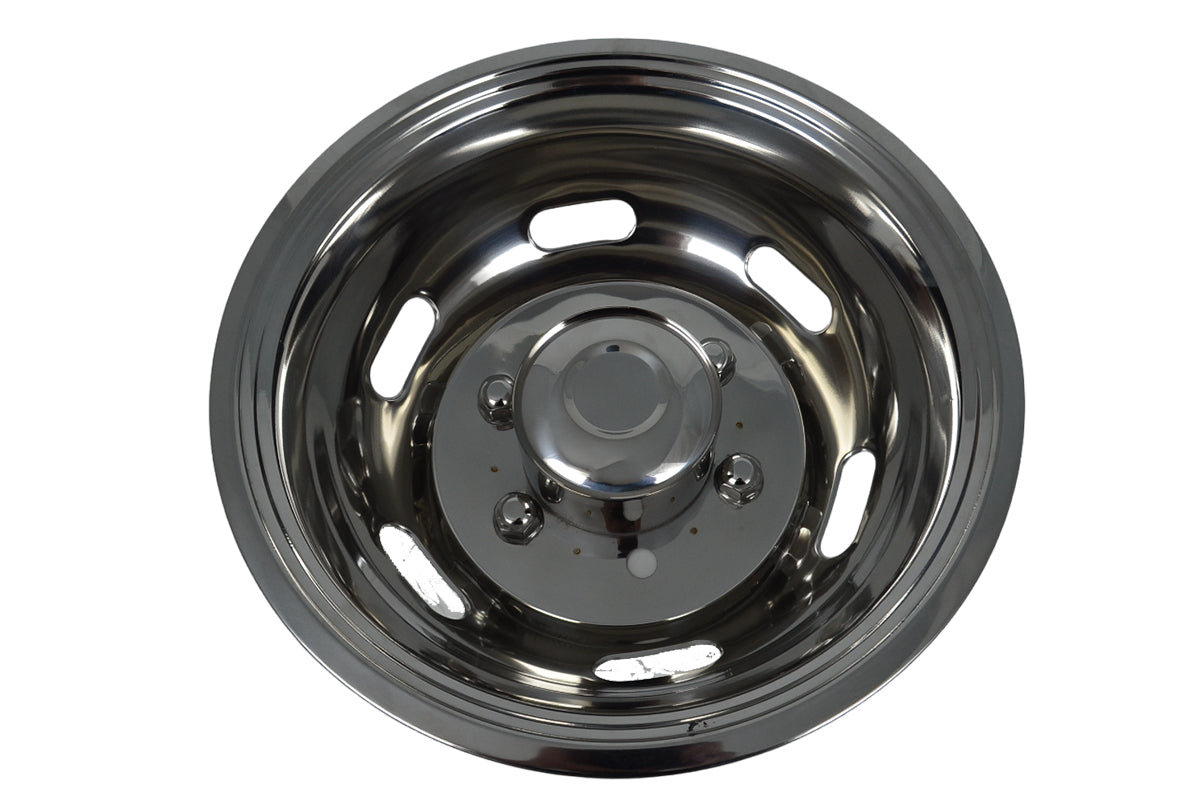 Full Wheel Cover Set suitable for Iveco Daily Bus – 16" Stainless Steel, Front and Rear, Mounting Kit Included