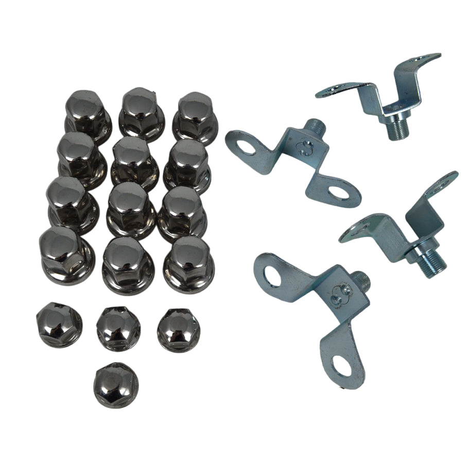 Full Wheel Cover Set suitable for Iveco Daily Bus – 16" Stainless Steel, Front and Rear, Mounting Kit Included