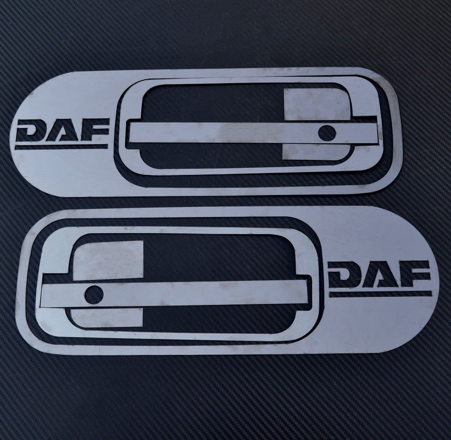 Door Handle Mirror Trim Set – Black Stainless Steel, suitable for DAF XF 95–105