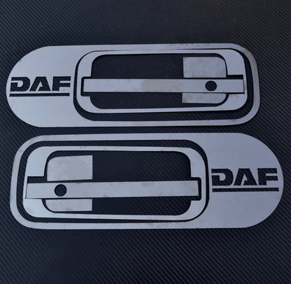 Door Handle Mirror Trim Set – Black Stainless Steel, suitable for DAF XF 95–105