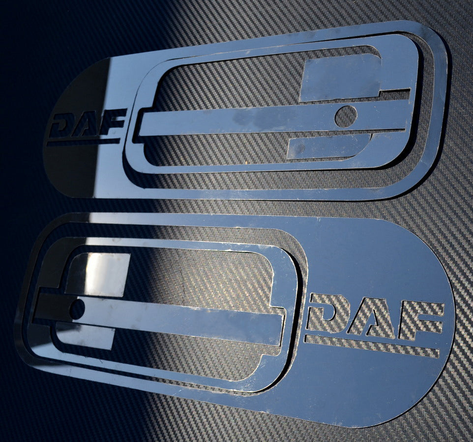 Door Handle Mirror Trim Set – Black Stainless Steel, suitable for DAF XF 95–105