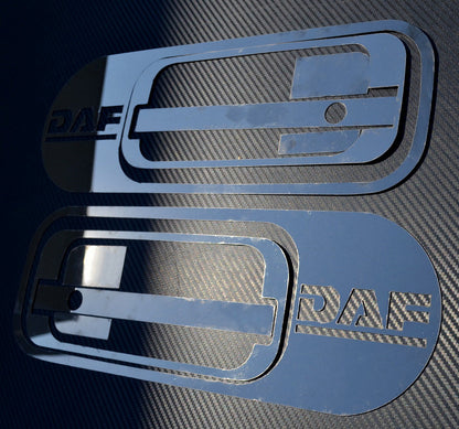 Door Handle Mirror Trim Set – Black Stainless Steel, suitable for DAF XF 95–105