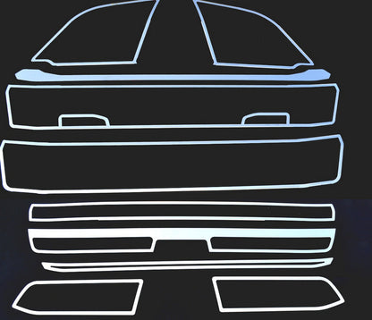 Front Grille Trim Frame Set – 10-Piece, Stainless Steel, Without DRL, Suitable for Scania R NextGen