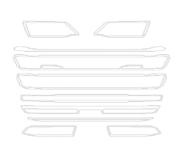 Stainless Steel Front Grille DRL Trim Frame Set – 10 Pieces Suitable for Scania R NextGen