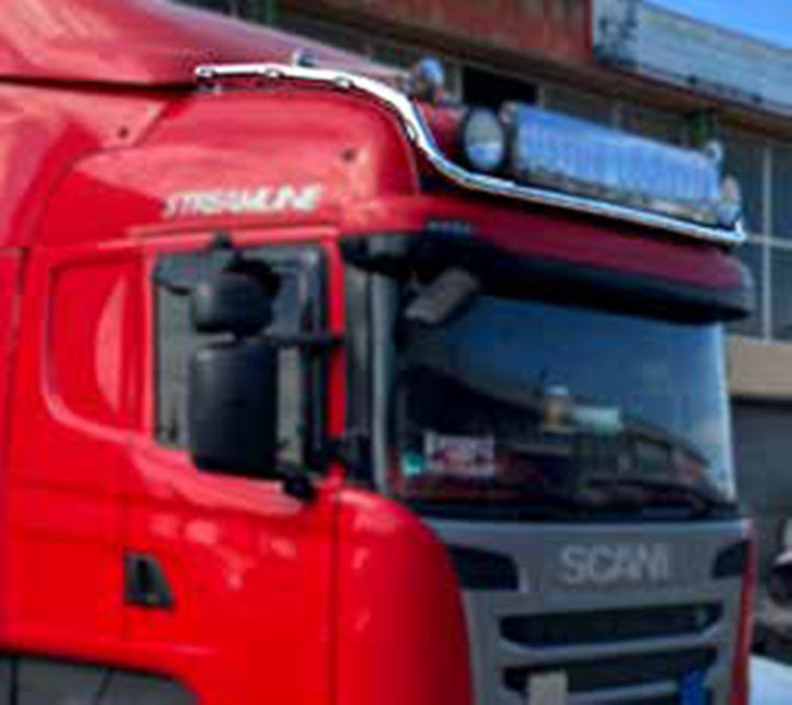 Deep Upper Roof Bull Bar – suitable for Scania Highline 1998–2016, 60 mm Stainless Steel