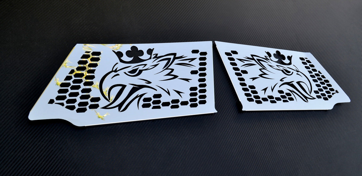 Small Kidney Grille Decorations with Griffin Logo – Stainless Steel, suitable for Scania S/R/G 2016+, with Fog Lights