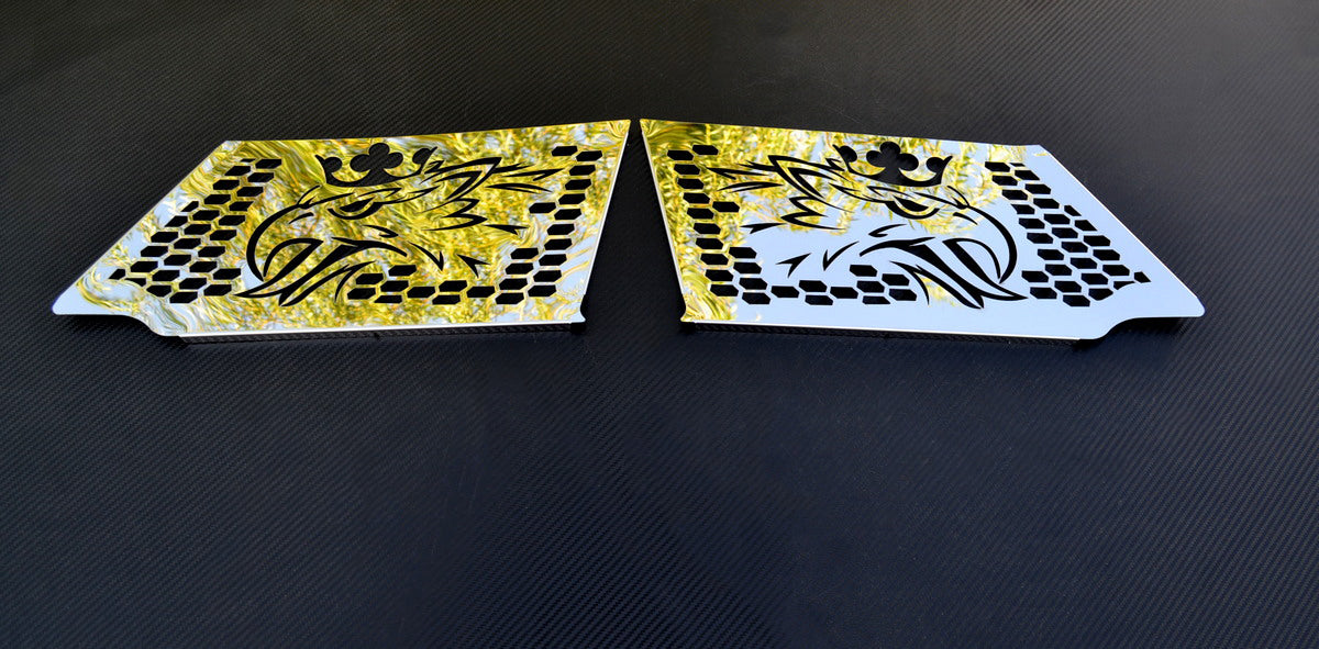 Small Kidney Grille Decorations with Griffin Logo – Stainless Steel, suitable for Scania S/R/G 2016+, with Fog Lights