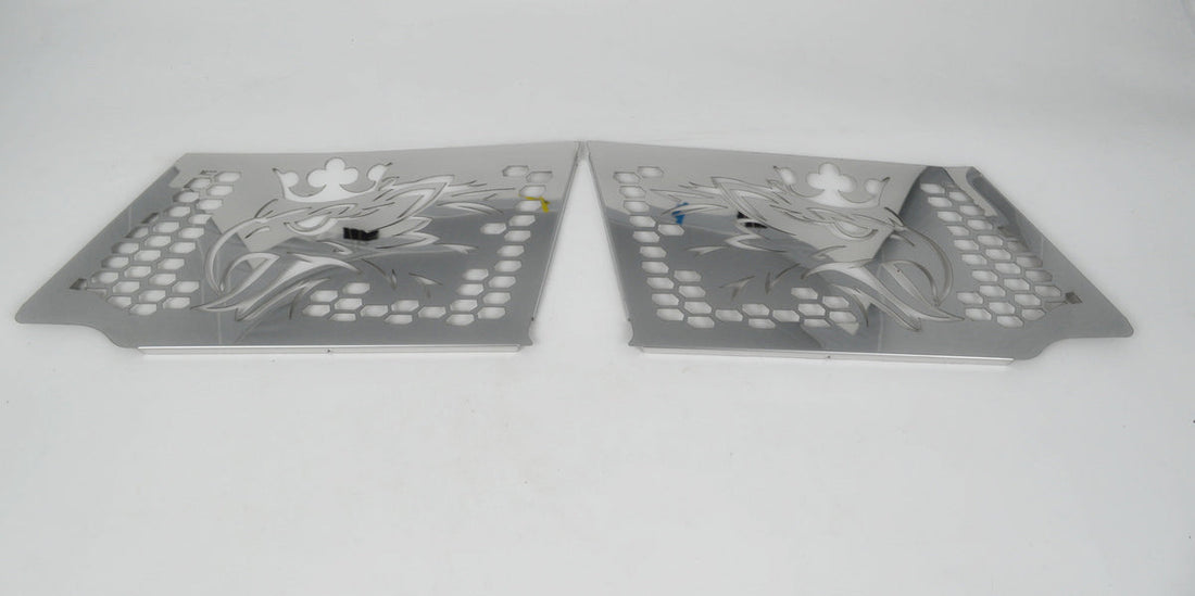 Small Kidney Grille Decorations with Griffin Logo – Stainless Steel, suitable for Scania S/R/G 2016+, with Fog Lights