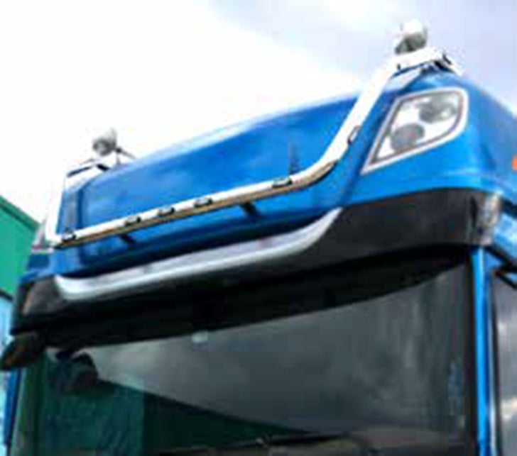 Горна покривна ролбар тръба – подходящ за DAF XF106 Megaspace High Cab, неръждаема стомана 60 mm