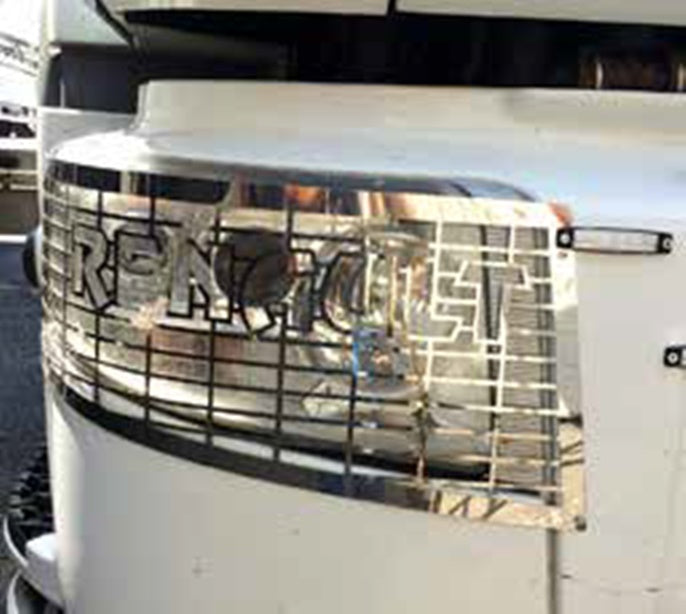 Decorative Stainless Steel Headlight Guard – suitable for Renault Premium, 2-Piece Set