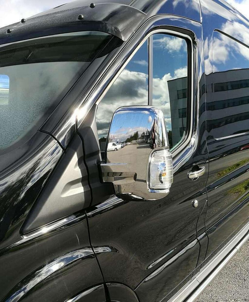 Chrome Mirror Covers – suitable for Ford Transit 2014+, ABS Plastic