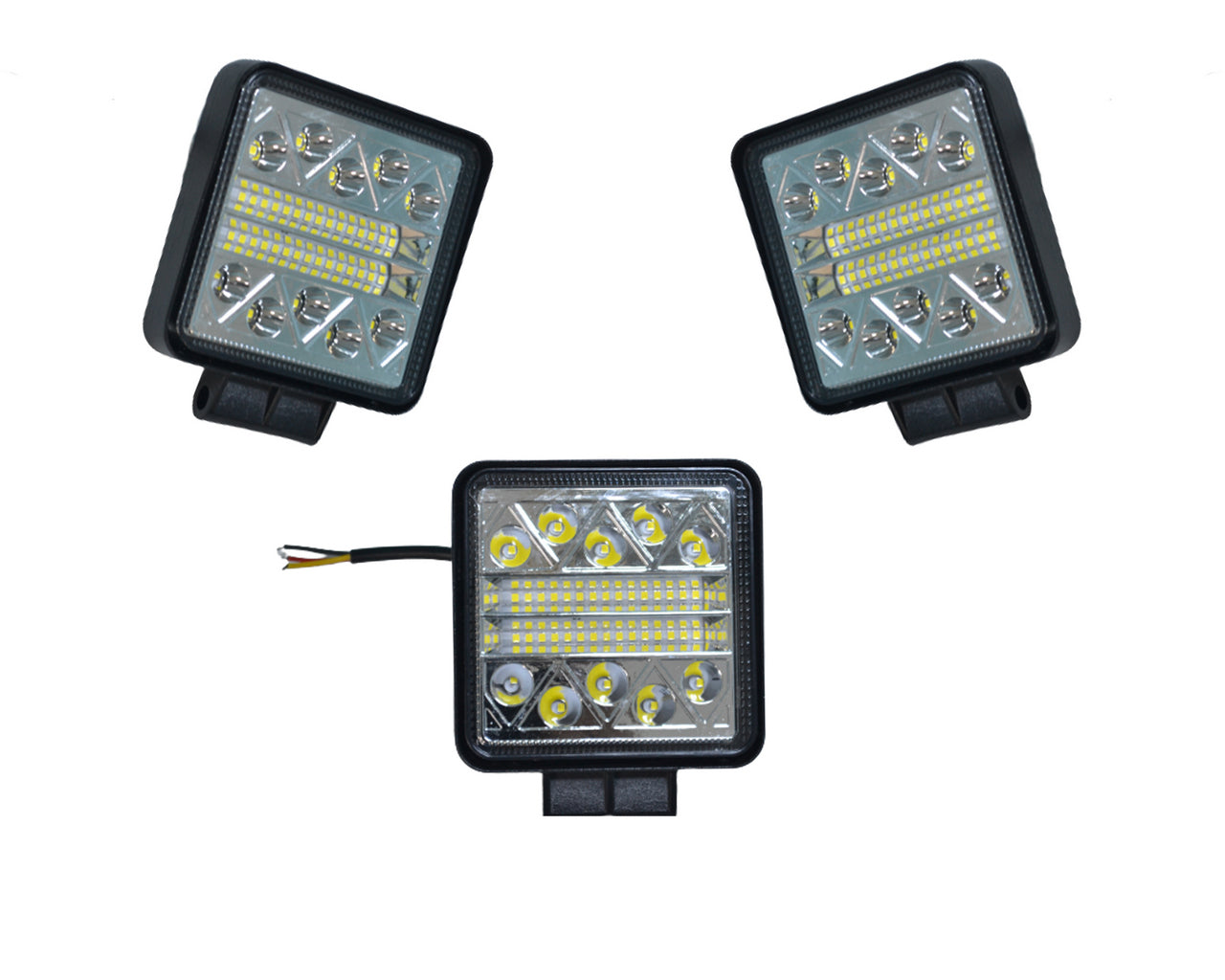 Jeu de phares de travail LED carrés – 54 W, 34 diodes LED, fixation inférieure