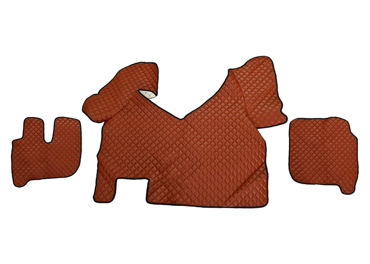 Tapis de sol marron en cuir synthétique (éco-cuir) – adapté pour Iveco Hi Way