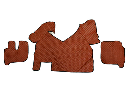 Tapis de sol marron en cuir synthétique (éco-cuir) – adapté pour Iveco Hi Way