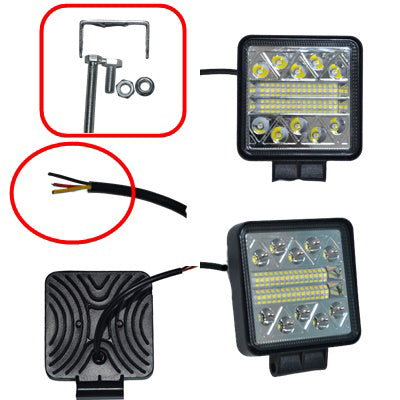 Jeu de phares de travail LED carrés – 54 W, 34 diodes LED, fixation inférieure