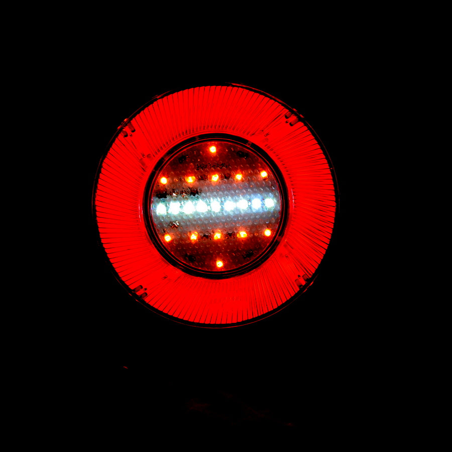 Petit feu arrière LED néon, type hamburger, 12 V, 120 x 25 mm, entraxe de fixation 45 mm