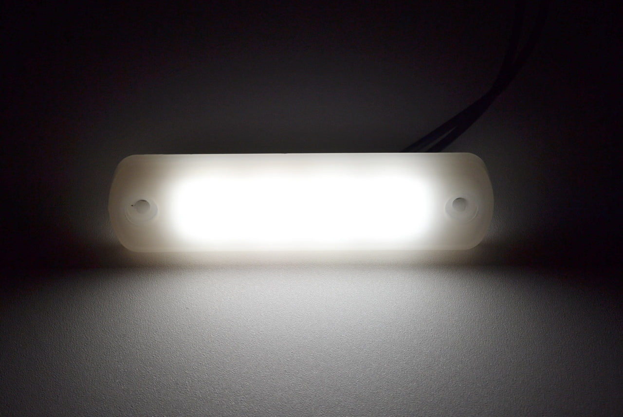 Feu de gabarit latéral néon LED blanc, 12/24 V, 4 diodes, 110 x 31 x 13 mm