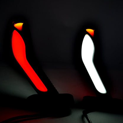 Dreifach-LED-Kobra-Hornleuchte, Neon-Effekt, dynamischer Blinker, 24V, Rot/Weiß/Gelb