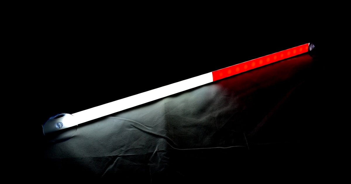 LED-Warnleuchte, 50 cm, Weiß/Rot, 12/24 V