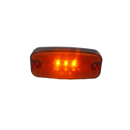 Yellow LED Side Marker Light suitable for Krone – 3 Diodes, 110 x 50 x 11 mm, 75 mm Mounting Centers