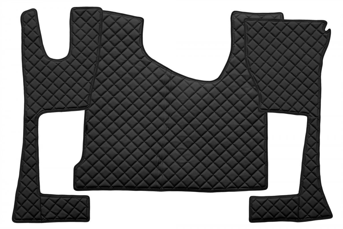 Tapis de sol en cuir synthétique (éco-cuir) noir – adapté pour Mercedes Actros MP4 cabine étroite 230 cm, 2011–2019
