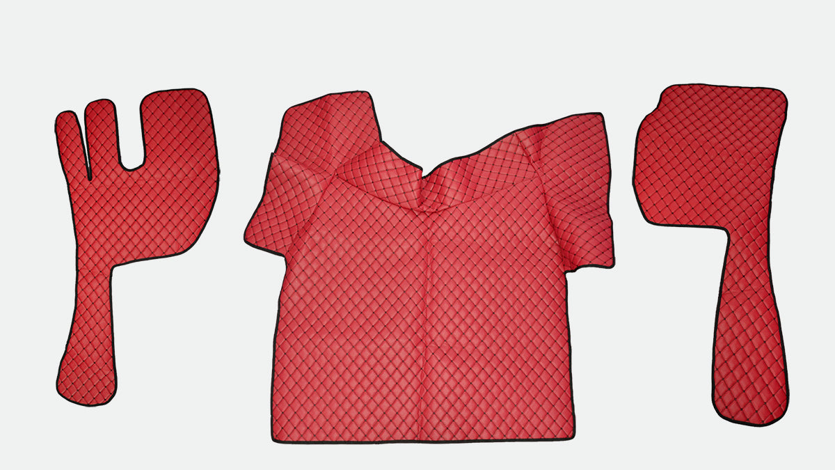 Tapis de sol en cuir – adapté pour Volvo FH12/FH16 2002–2012, rouge, jeu