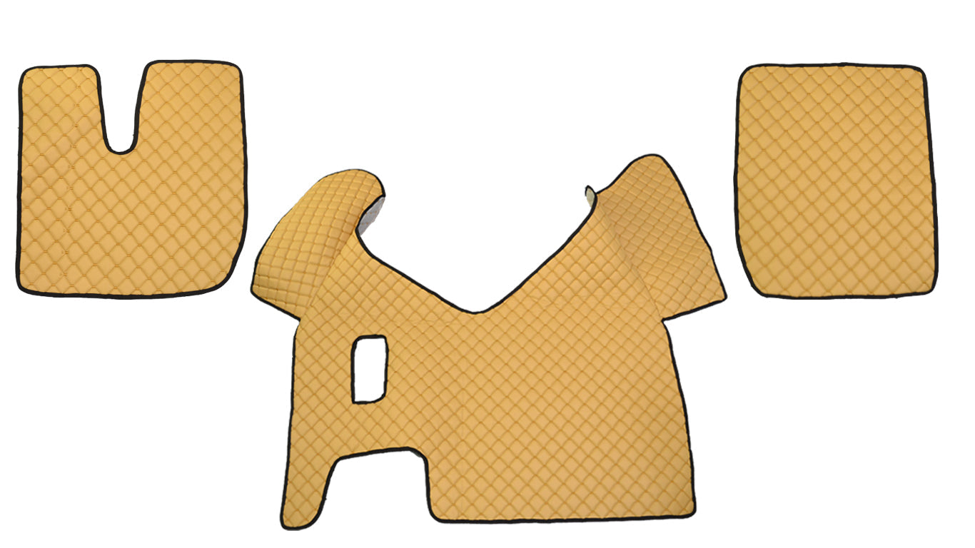 Tapis de sol en cuir beige – adaptés pour Iveco Stralis Hi-Way boîte manuelle 2013–2016