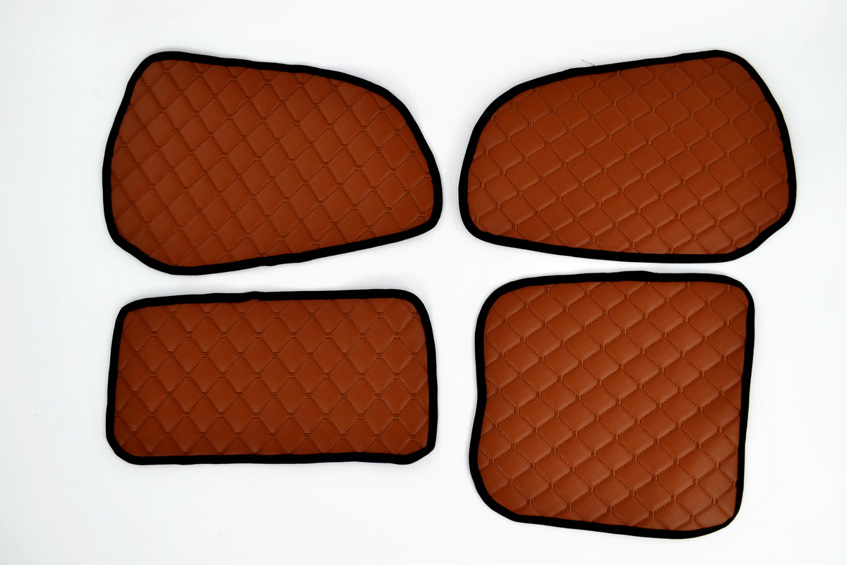Door Panel Mats – Eco Leather, Brown, suitable for Scania R Series 2010–2016