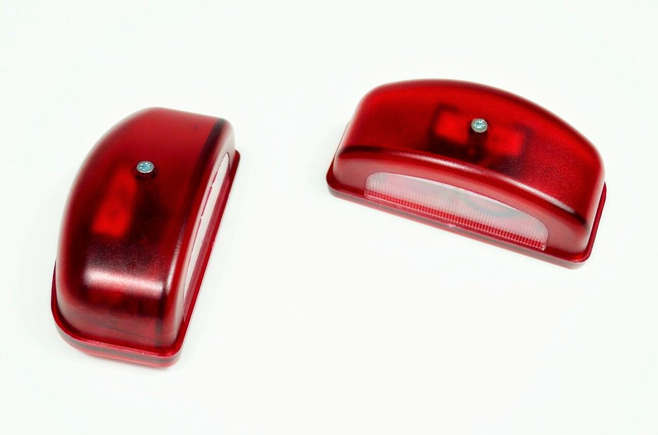 LED License Plate Light Set, Red/White, 104 mm, Universal Automotive, Pack of 2