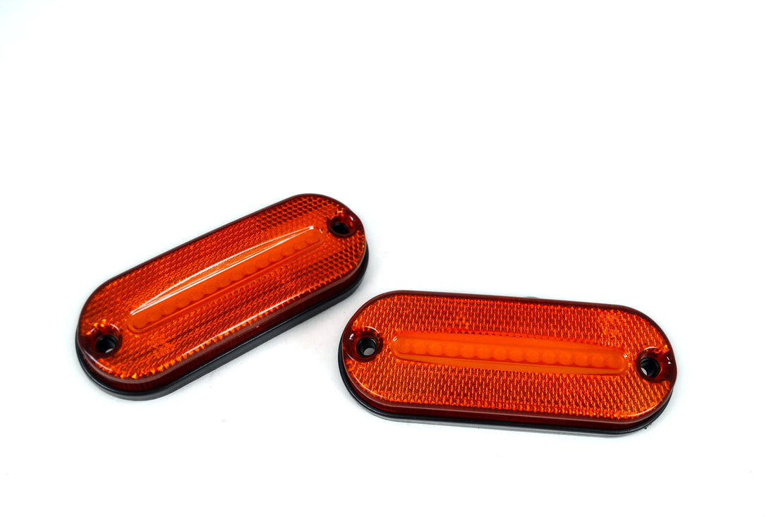 Ovales LED-Seitenmarkierungslicht – 20 LEDs, Neon-Mittelteil, Gelb