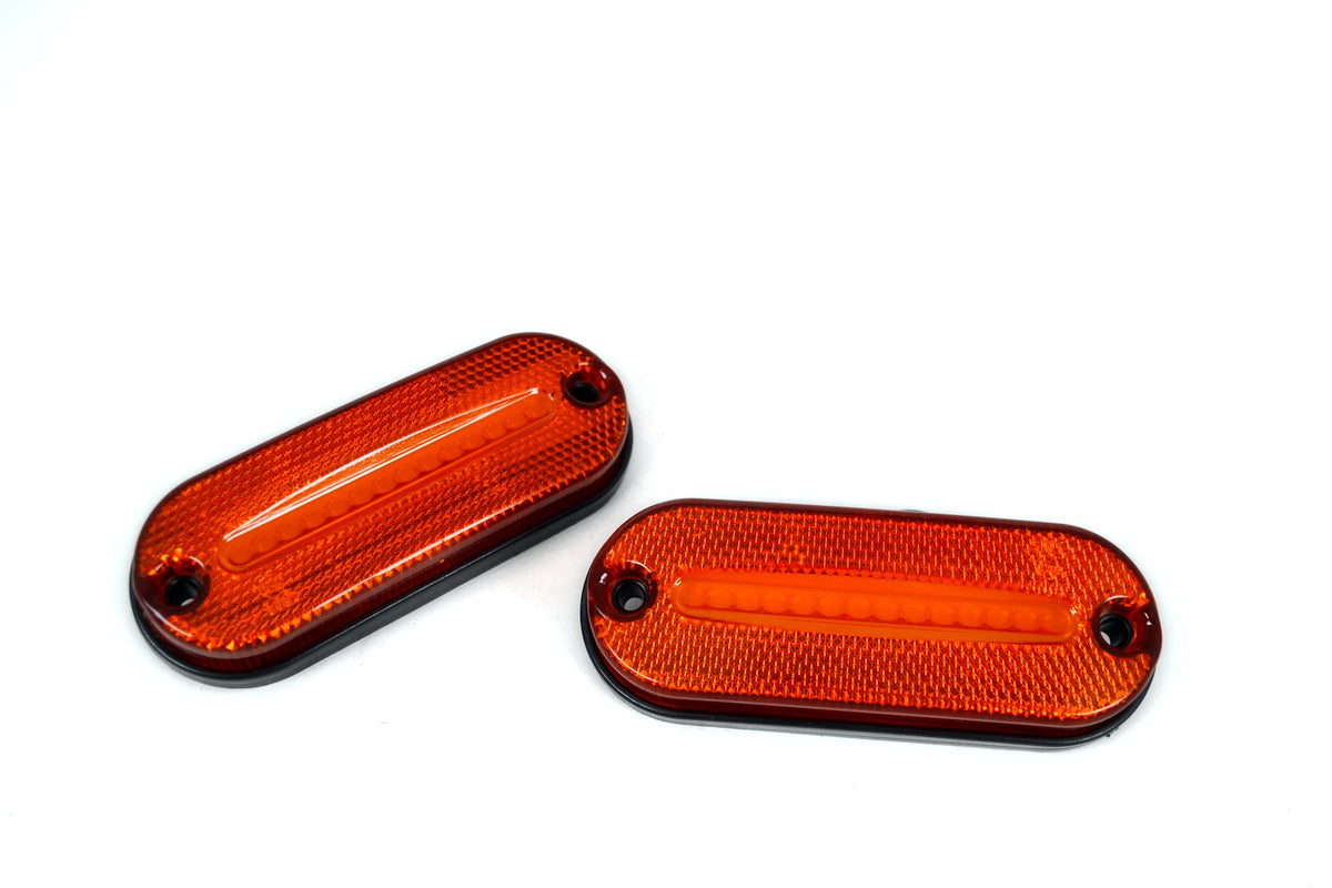 Ovales LED-Seitenmarkierungslicht – 20 LEDs, Neon-Mittelteil, Gelb