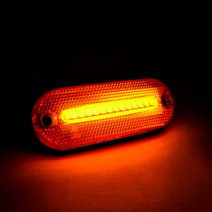 Ovales LED-Seitenmarkierungslicht – 20 LEDs, Neon-Mittelteil, Gelb