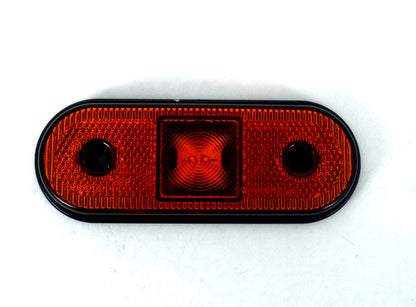 Ovales LED-Seitenmarkierungslicht, 4 Dioden, orange Linse, 12/24V, 120mm x 4,5mm x 1,5mm
