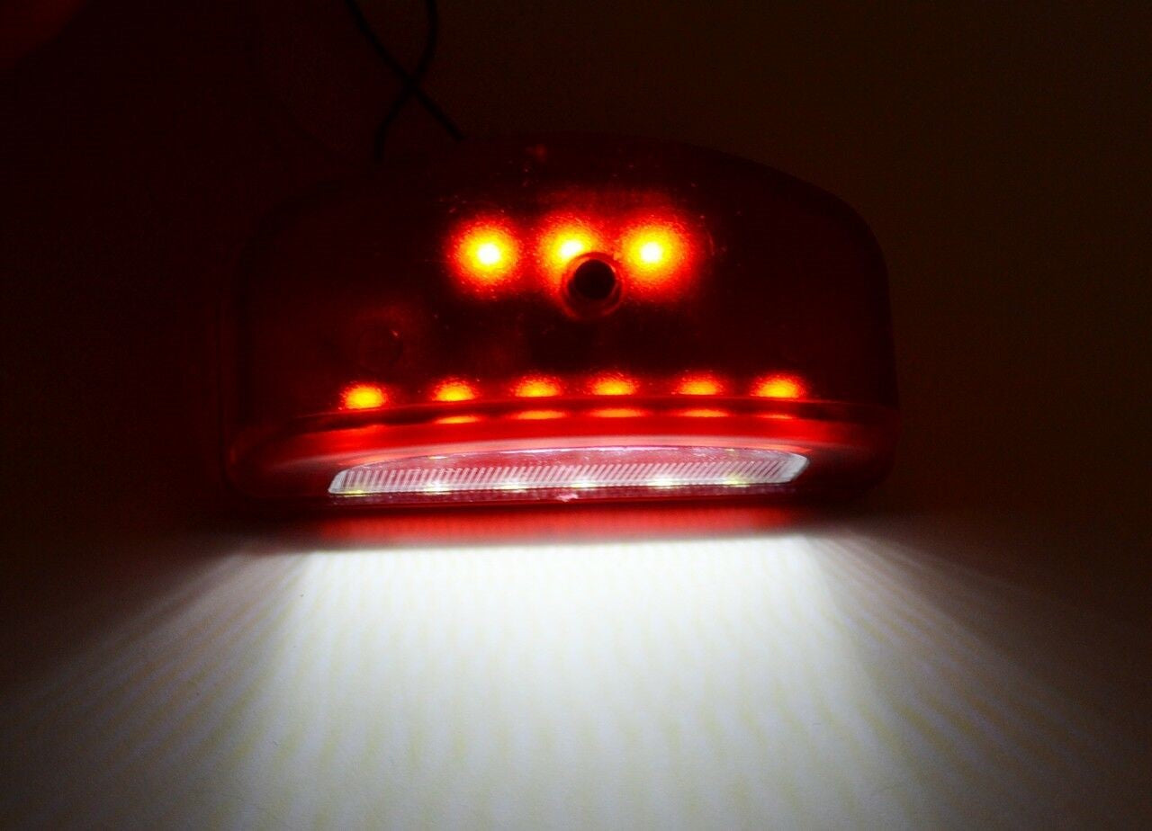 LED License Plate Light Set, Red/White, 104 mm, Universal Automotive, Pack of 2