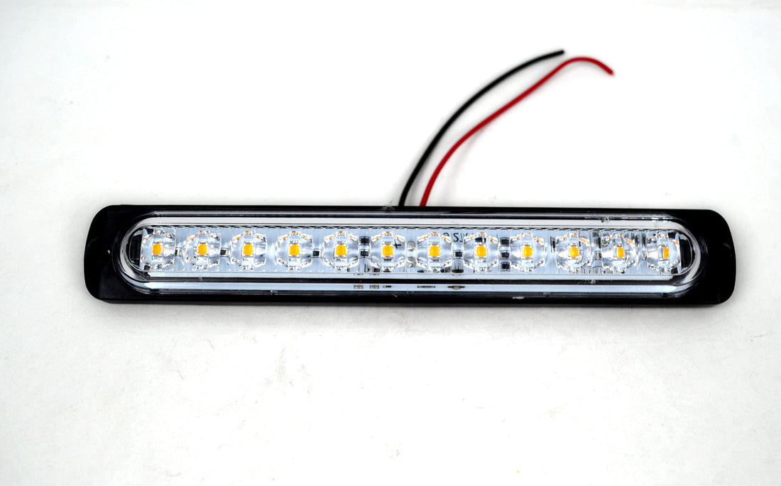 LED Marker and Warning Light, Orange Flashing, 12/24V