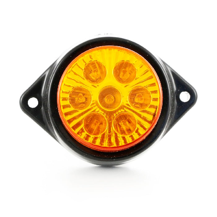 Round LED Clearance Light, Yellow, 7 Diodes, 12V