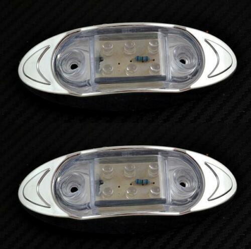 Οβάλ πλαϊνό φως σημάνσεως LED, 6 λευκά LED, φανός ορίου και θέσης 12V