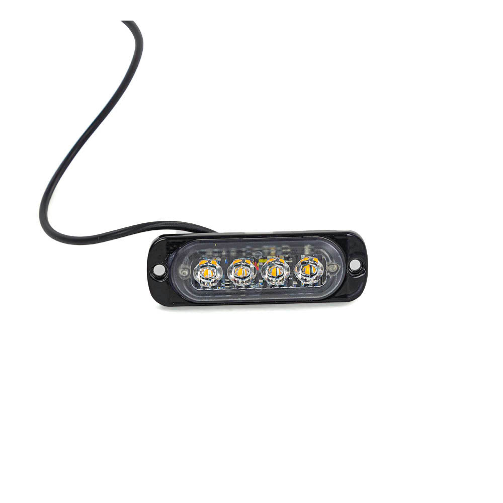 Feu de position stroboscopique d’urgence, éclairage orange clignotant, lentille transparente, 4 LED, 12 V, 270 x 30 x 200 mm, entraxe de fixation 80 mm
