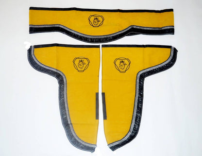 Rideaux décoratifs adaptés pour camions Scania – jeu de 3 pièces, beige avec franges noires