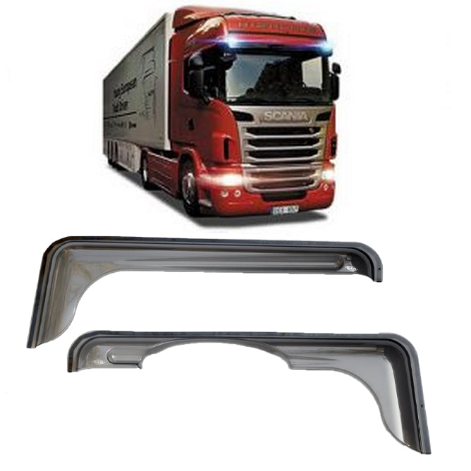 Jeu de déflecteurs de vent – Court, adapté pour Scania R 2004–2016, Noir