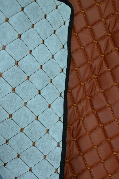 Coussin de siège universel marron en cuir avec housse d’appuie-tête pour véhicules lourds