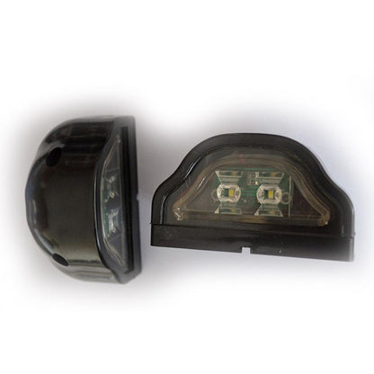 Комплект LED светлини за регистрационен номер, черни, големи 12V лампи за номер, 2 броя