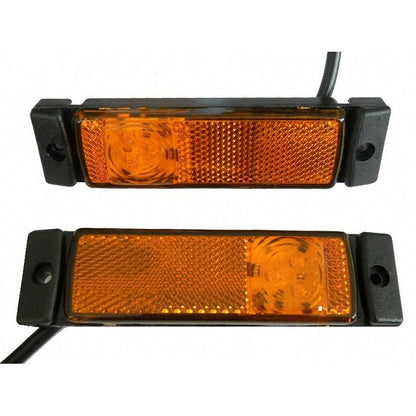 Feu de gabarit latéral à LED – 3 diodes, jaune, asymétrique, 12/24 V