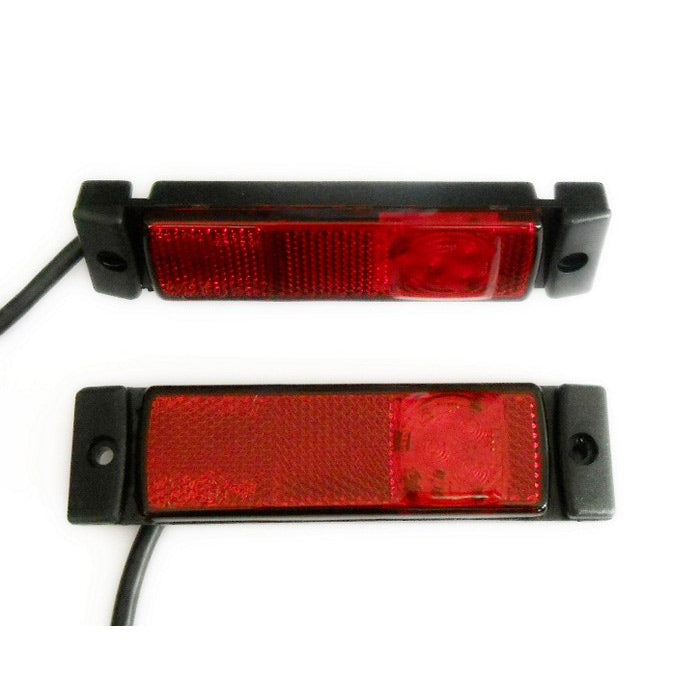 Feu de position LED, 3 diodes rouges, asymétrique, 12/24 V