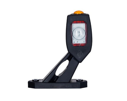 Feu de gabarit latéral LED à corne, court incliné droit, ambre/blanc/rouge