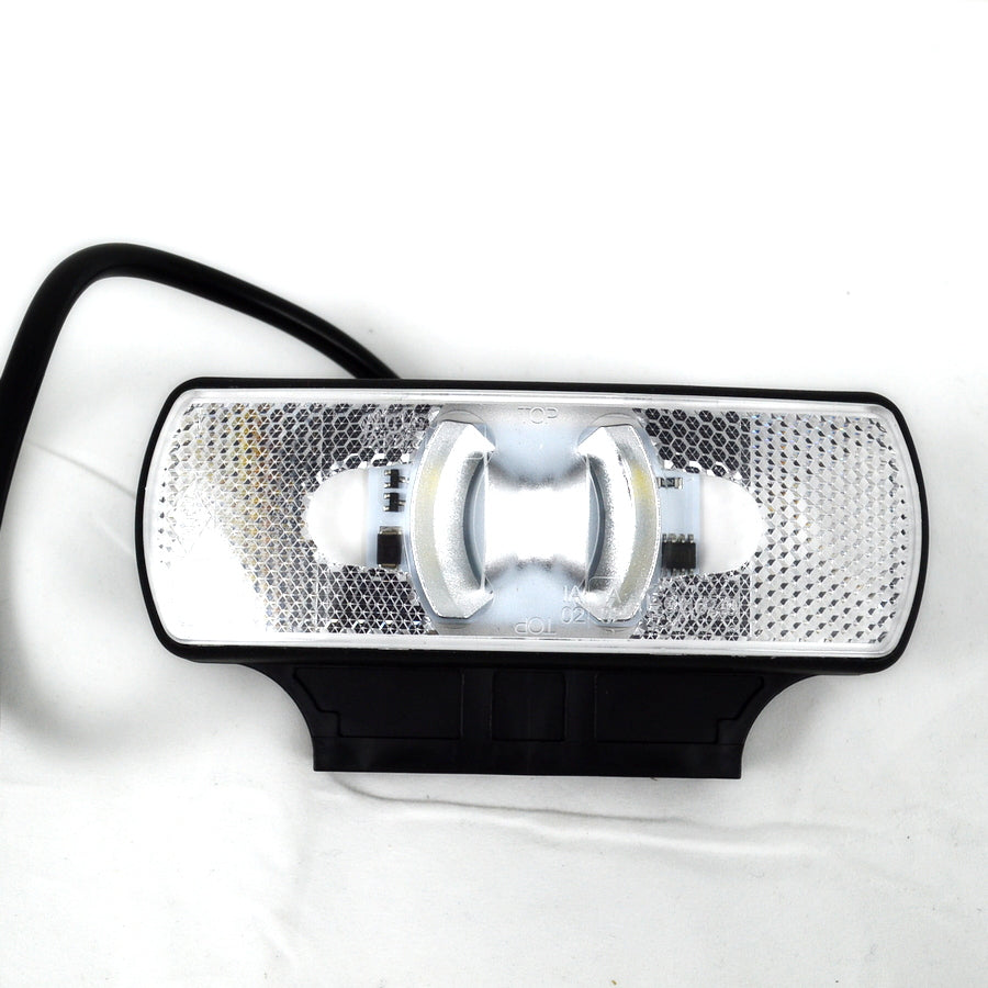 Feu de gabarit LED, blanc double arc avec catadioptre, 4 diodes, 12/24 V